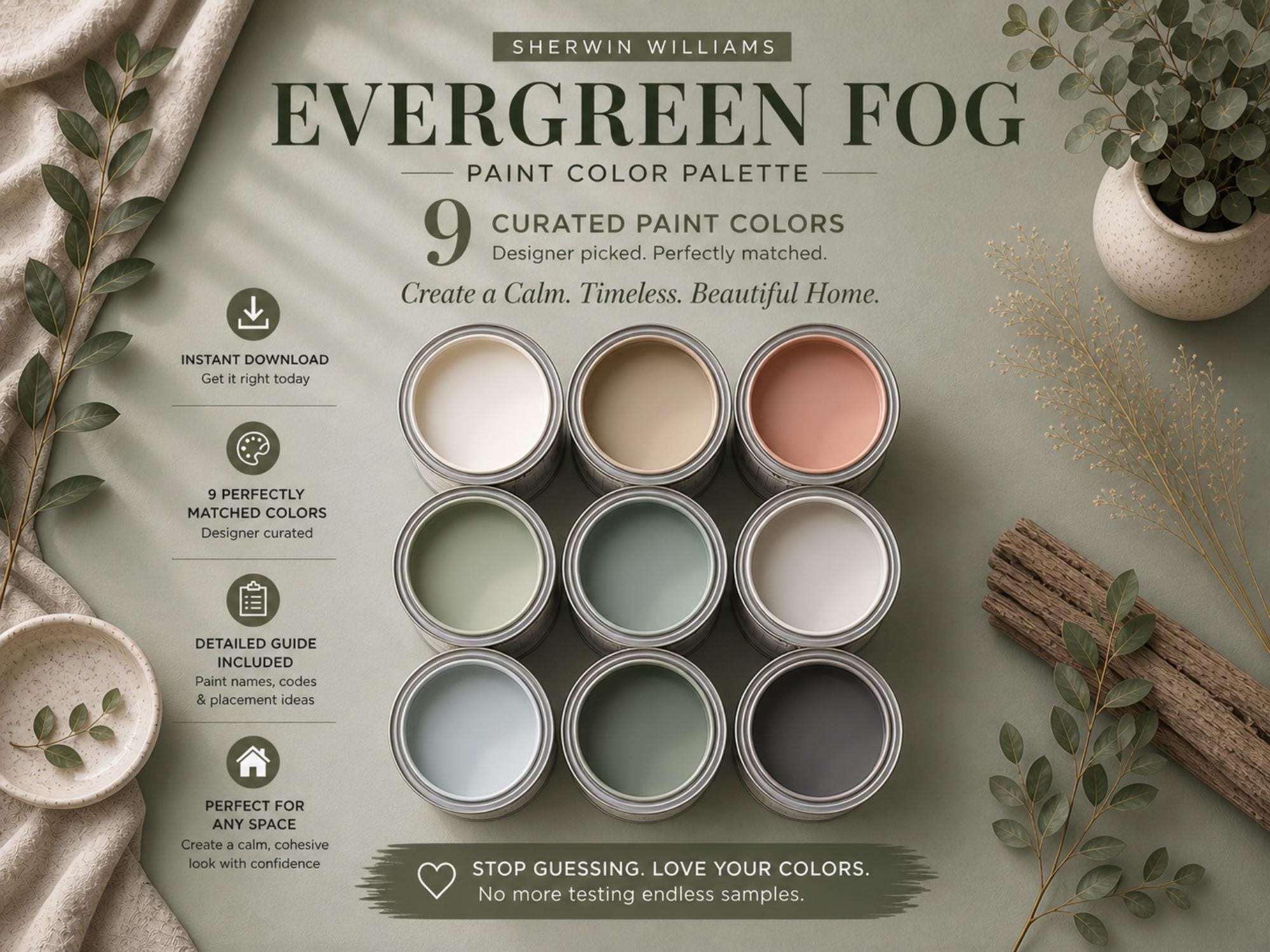 Evergreen Fog Paint Palette